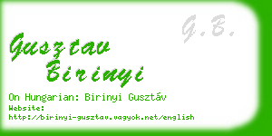 gusztav birinyi business card