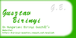 gusztav birinyi business card